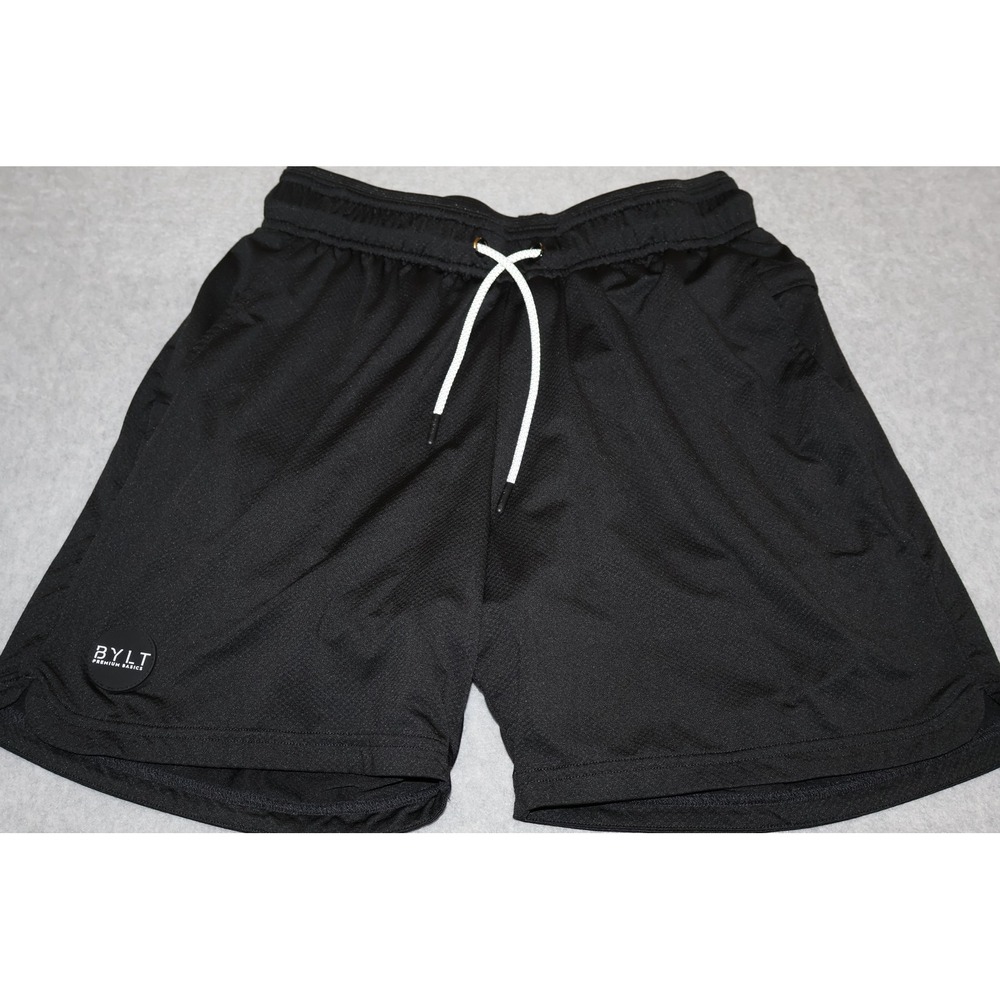 BYLT Premium Basics Lined Shorts Women Medium Black Mesh 6" Inseam Pockets